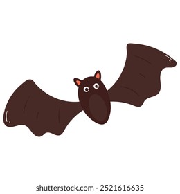 cute hand drawing cartoon bat. cute animal sticker, doodle