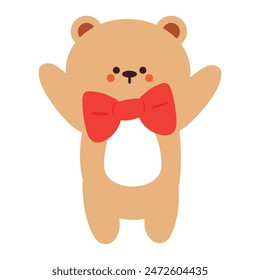 cute hand drawing cartoon bear. cute animal sticker, doodle