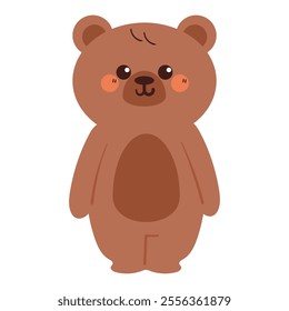 cute hand drawing cartoon bear. cute bear drawing for sticker, winter animal