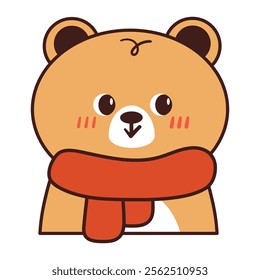 cute hand drawing cartoon bear. cute bear drawing for christmas sticker, winter animal