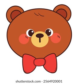 cute hand drawing cartoon bear. cute bear drawing for sticker, icon