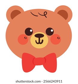 cute hand drawing cartoon bear. cute bear drawing for sticker, icon