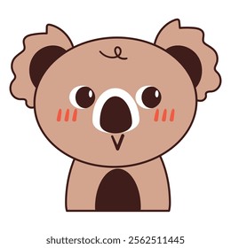 cute hand drawing cartoon koala. cute drawing for sticker, icon