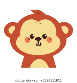 cute hand drawing cartoon monkey. cute drawing for sticker, icon