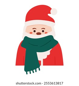 cute hand drawing cartoon santa claus for christmas sticker, drawing, doodle