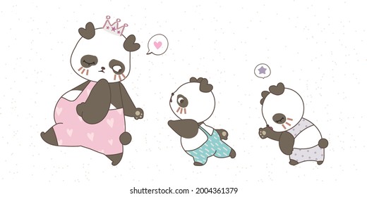 Cute hand drawing funny wild animal parade greeting card cartoon doodle wallpaper and pattern