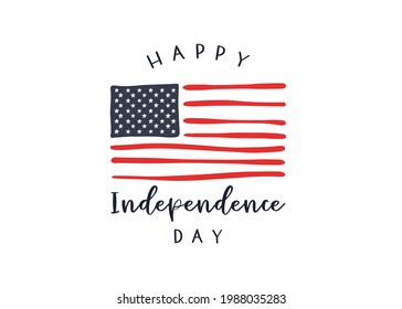 Cute hand drawn 4th of July design, lovely doodles, great for invitations, banners, wallpapers, cover image - vector design