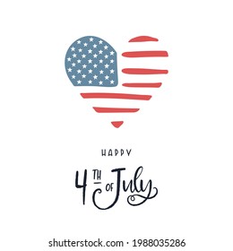 Cute hand drawn 4th of July design, lovely doodles, great for invitations, banners, wallpapers, cover image - vector design