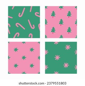 Cute Hand drawn Abatract Christmas seamless pattern