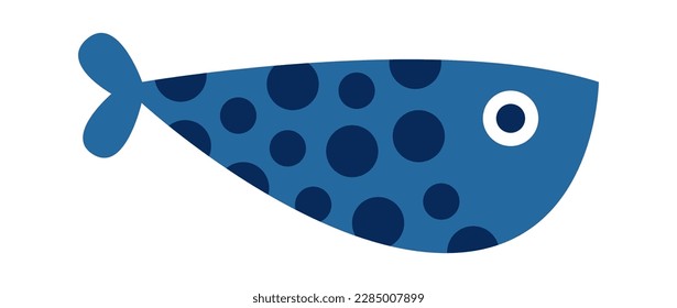 Fische mit farbenfrohen Ornamenten und flachen Ikone in handgezeichnet. Vektorgrafik