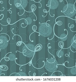 Cute hand drawn abstract seamless pattern, swirly background, great for textiles, banners, wallpapers - vector design