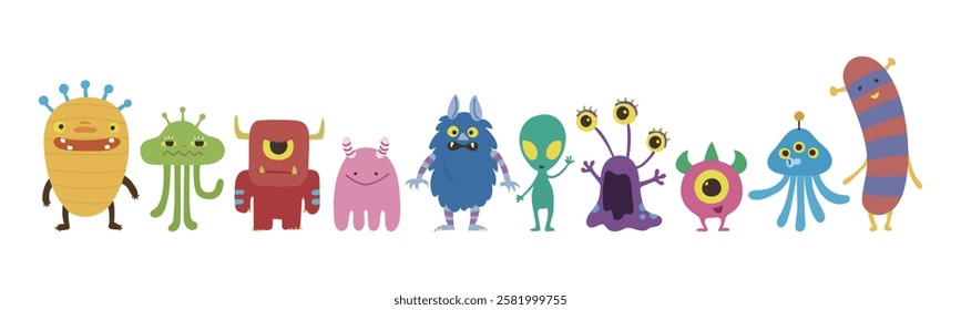 cute hand drawn alien lines