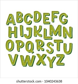 Cute hand drawn alphabet made in vector. Doodle letters for your design. Isolated characters. Handdrawn display font for DIY projects and kids design.