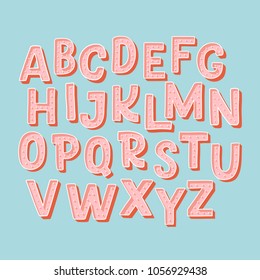 Cute hand drawn alphabet made in vector. Doodle letters for your design. Isolated characters. Handdrawn display font for DIY projects and kids design.
