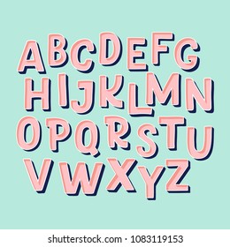 Cute hand drawn alphabet made in vector. Doodle letters for your design. Isolated characters. Handdrawn display font for DIY projects and kids design.
