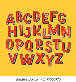 Cute hand drawn alphabet made in vector. Doodle letters for your design. Isolated characters. Handdrawn display font for DIY projects and kids design.
