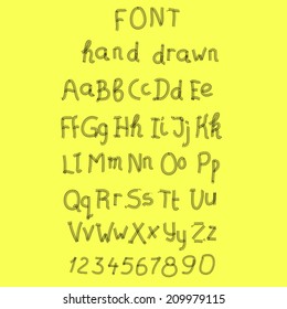 Cute hand drawn alphabet made in vector. ABC for your design. Easy to use and edit letters. 