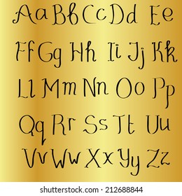 Cute hand drawn alphabet made in vector. ABC for your design. Easy to use and edit letters. 