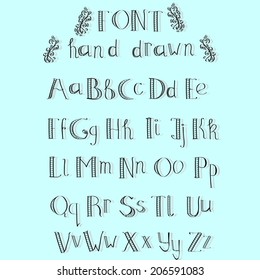 Cute hand drawn alphabet with shadow made in vector. ABC for your design. Easy to use and edit letters. 