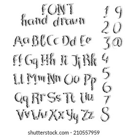 Cute hand drawn alphabet with shadow made in vector. ABC for your design. Easy to use and edit letters 