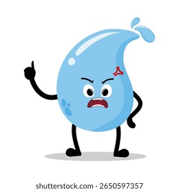 Cute Hand Drawn Angry Water Drop