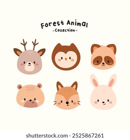 Cute Hand Drawn Animal Character Vector Illustration