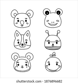 
Cute Hand drawn animals vector set.vector illustration isolated.EPS 10.