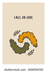 Cute hand drawn autumn pre-made illustration perfect for postcards, posters, books, stationary, textile, print or web. Fall vector with 