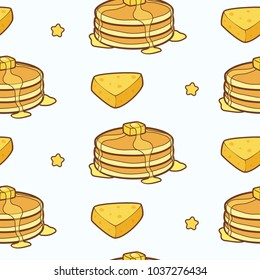Cute hand drawn bakery doodles vector seamless pattern.
