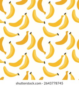 Niedliche handgezeichnete Bananen auf weißem Hintergrund für Stoffgewebe	