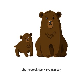 cute hand drawn bear with little teddy bear