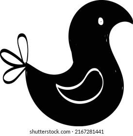 Cute Hand Drawn Bird design for print or use as poster, card, flyer or T Shirt