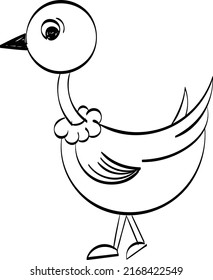 Cute Hand Drawn Bird design for print or use as poster, card, flyer or T Shirt