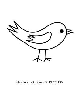 Feiner handgezeichneter Vogel im Dodle-Stil. 