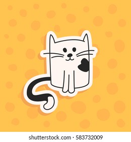 Cute Cat Steal Fish Vector Illustration Stock Vector (Royalty Free ...