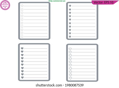 Cute hand drawn blank  paper sheet set,  sticky note  template, text box banner frame, flat design. Blank reminder paper notes vector set. Planner list.  