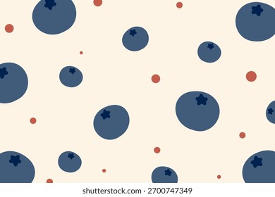 Fundo bonito de mirtilos desenhados à mão 