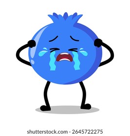 Cute Hand Drawn blueberry crying out loud