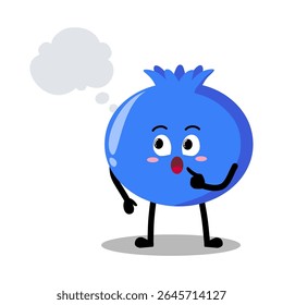 Cute Hand Drawn blueberry Daydreaming Imagining