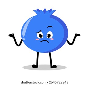 Cute Hand Drawn blueberry Don't Know Shrug