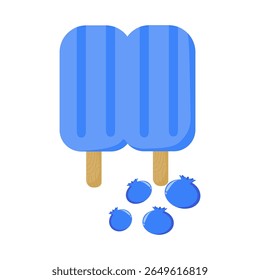 Cute Hand Drawn Blueberry Double Popsicle