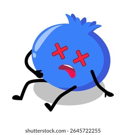 Cute Hand Drawn blueberry fainted