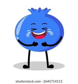 Bela Mão desenhada mirtilo Rindo em voz alta