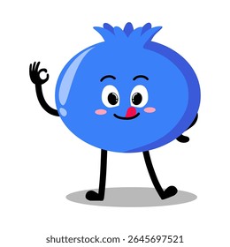 Cute Hand Drawn blueberry OK okay sign