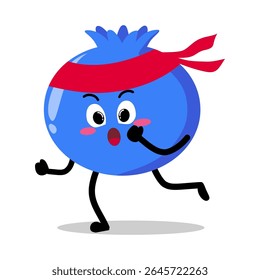 Cute Hand Drawn blueberry Run exercise