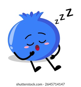 Cute Hand Drawn blueberry Sleeping
