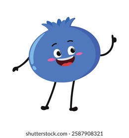 Cute Hand Drawn Blueberry Thumbs Up Smile