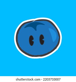 Cute Hand Drawn Blueberry Vector Illustration
