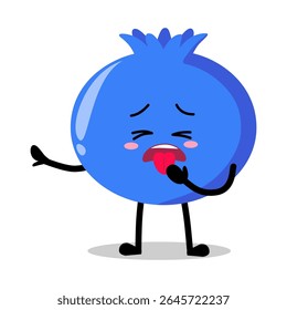 Cute Hand Drawn blueberry yuck disgusted