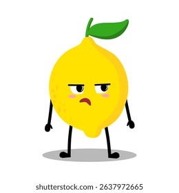 Cute Hand Drawn Bored Lemon don't know what to do